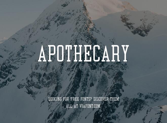 Apothecary Font