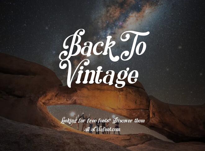 Back To Vintage Font