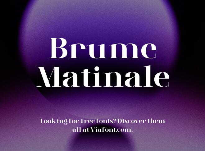 Brume Matinale Font