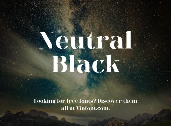 Neutral Black Font