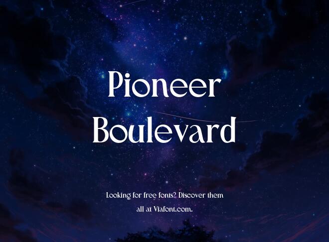 Pioneer Boulevard Font
