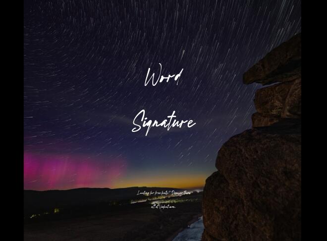 Word Signature Font